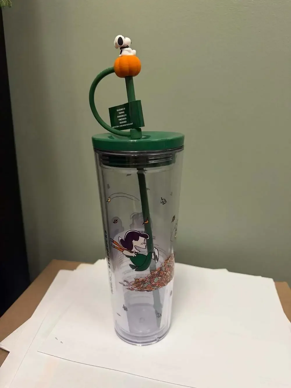 Starbucks Peanuts Autumn Fun Plastic Cold Cup 24oz Size 24 oz